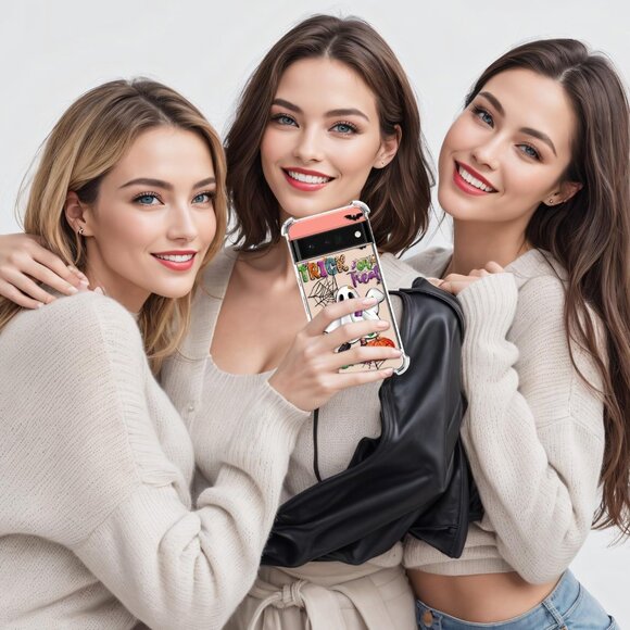 iphone 13 Mini phone Case Halloween Ghost Transparent Clear Shockproof Case - Picture 4 of 12